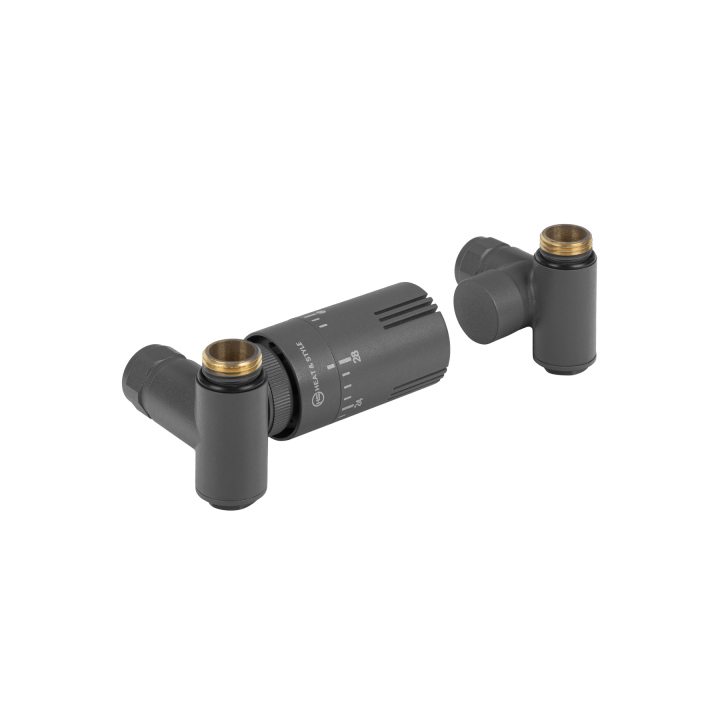 Zestaw termostatyczny Hybrid Valve Invest, grafit lewy