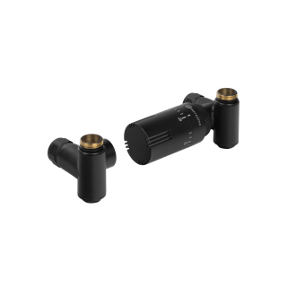 Zestaw termostatyczny Hybrid Valve Invest, czarny prawy