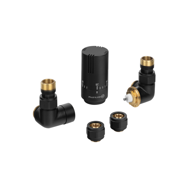 Zestaw termostatyczny Tri Axial Valve Invest 3D, czarny prawy