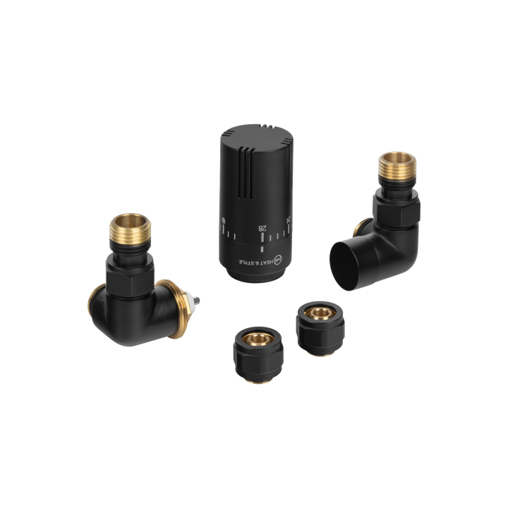 Zestaw termostatyczny Tri Axial Valve Invest 3D, czarny lewy