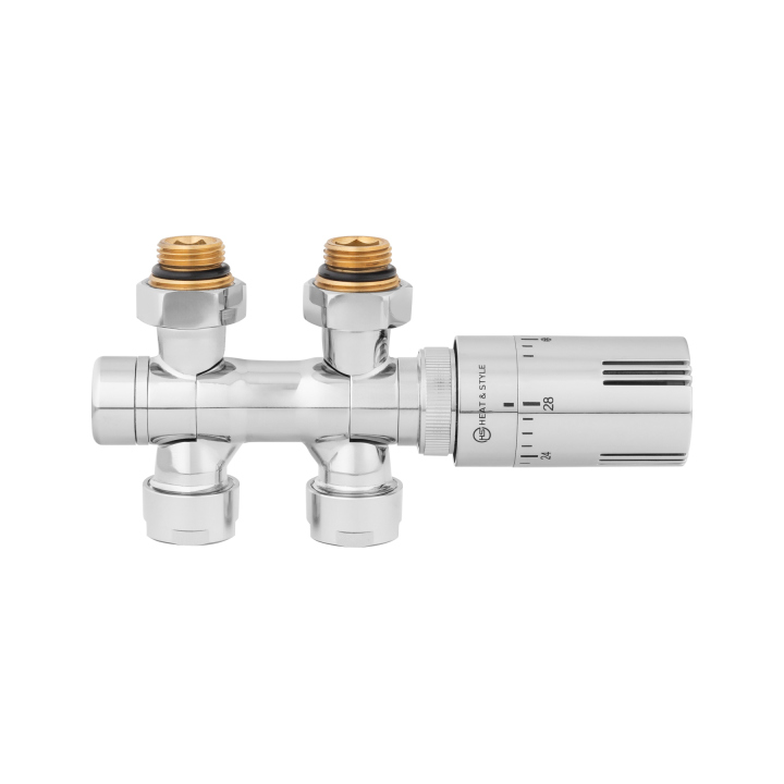Zawór termostatyczny zespolony MULTIFLOW INVEST, chrom uniwersalny