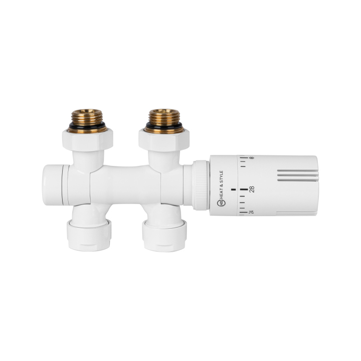 Zawór termostatyczny zespolony MULTIFLOW INVEST, biały uniwersalny