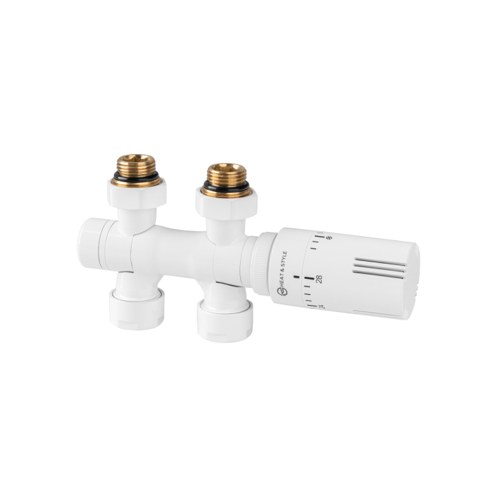 Zawór termostatyczny zespolony MULTIFLOW INVEST, biały uniwersalny