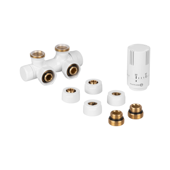 Zawór termostatyczny zespolony MULTIFLOW INVEST, biały uniwersalny