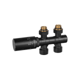 Zawór termostatyczny zespolony MULTIFLOW INVEST, czarny uniwersalny