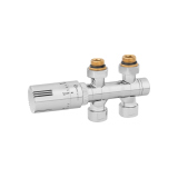 Zawór termostatyczny zespolony MULTIFLOW INVEST, chrom uniwersalny