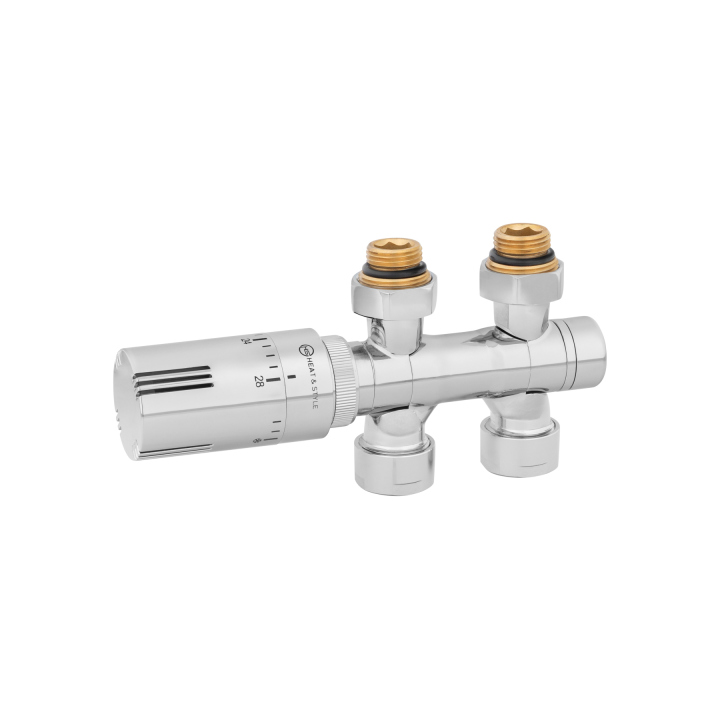 Zawór termostatyczny zespolony MULTIFLOW INVEST, chrom uniwersalny