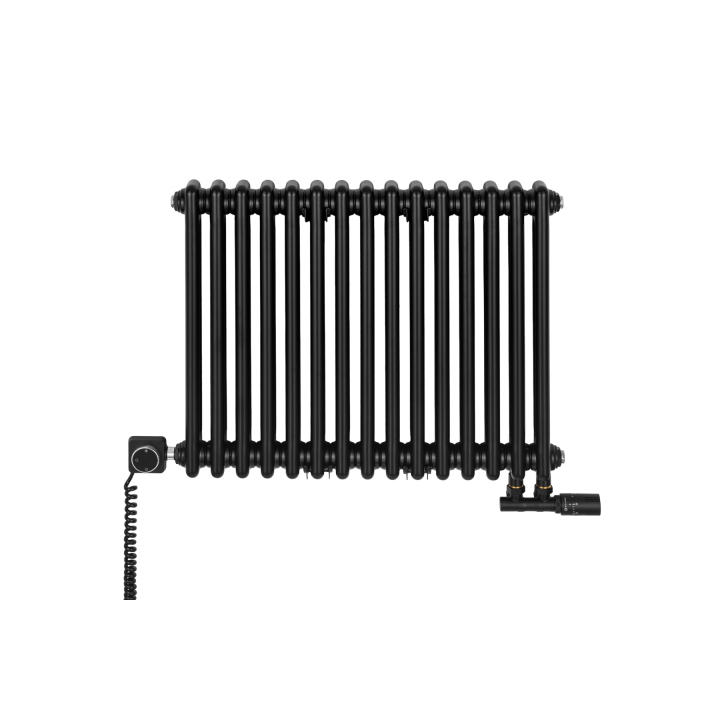 Grzejnik żeberkowy poziomy retro Column Line CL2E-575x695-D50L/P czarny