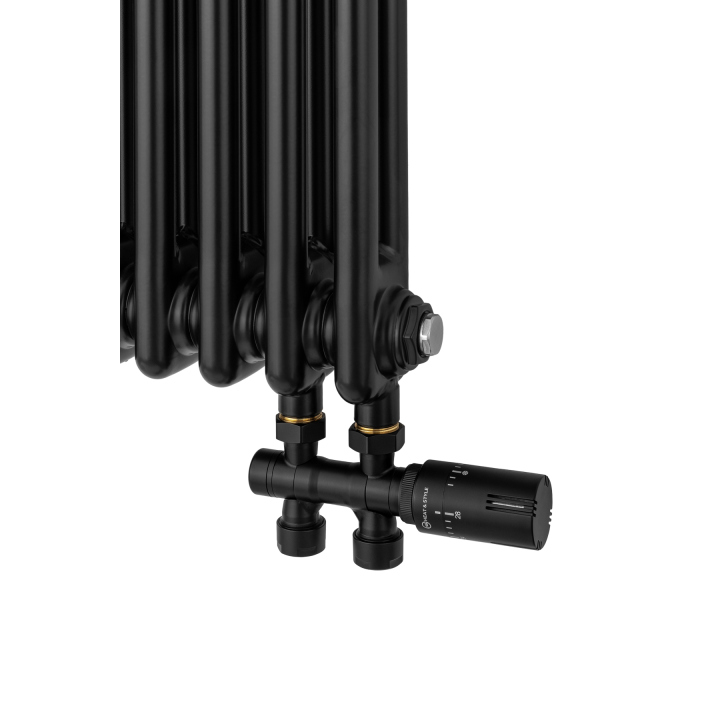 Grzejnik żeberkowy poziomy retro Column Line CL2E-575x695-D50L/P czarny