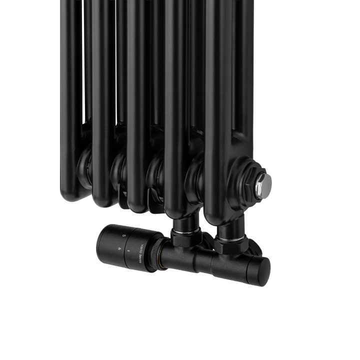 Grzejnik żeberkowy poziomy retro Column Line CL2E-575x695-D50L/P czarny