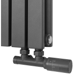 Grzejnik dekoracyjny hybrydowy poziomy Judy 600x826 grafit MOA