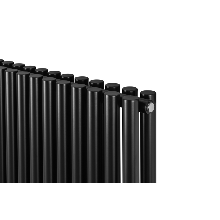 Grzejnik dekoracyjny hybrydowy poziomy Gilda 600x590 czarny MOA