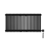 Grzejnik dekoracyjny elektryczny poziomy CL3E 575x1145 czarny, grzałka z prawej strony