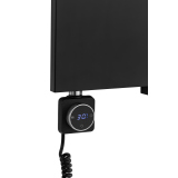 Grzejnik dekoracyjny elektryczny płaski Concert 1600x600 czarny, grzałka z lewej strony