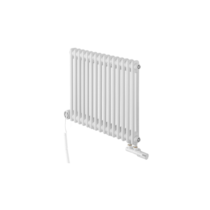 Grzejnik dekoracyjny hybrydowy poziomy CL3E 575x695 biały MOA