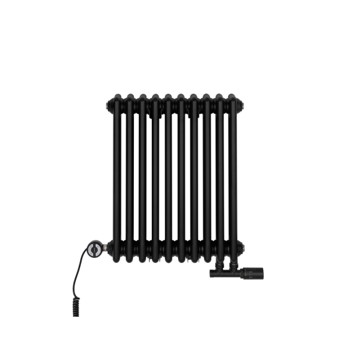 Grzejnik dekoracyjny hybrydowy poziomy CL3E 575x470 czarny MOA