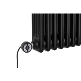 Grzejnik dekoracyjny hybrydowy poziomy CL3E 575x470 czarny MOA