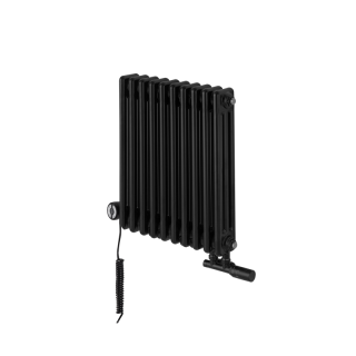 Grzejnik dekoracyjny hybrydowy poziomy CL3E 575x470 czarny MOA