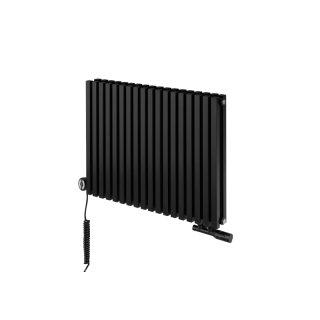 Grzejnik dekoracyjny hybrydowy poziomy Nomad 600x810 czarny MOA