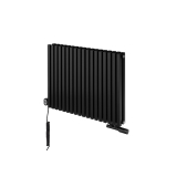Grzejnik dekoracyjny hybrydowy poziomy Nomad 600x810 czarny MOA