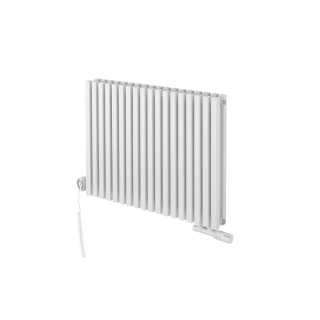 Grzejnik dekoracyjny hybrydowy poziomy Nomad 600x810 biały MOA