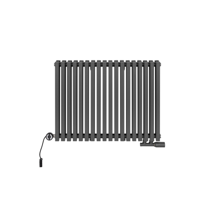 Grzejnik dekoracyjny hybrydowy poziomy Nomad 600x810 grafit MOA