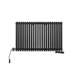 Grzejnik dekoracyjny hybrydowy poziomy Nomad 600x990 czarny MOA