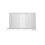Grzejnik dekoracyjny hybrydowy poziomy Nomad 600x990 biały MOA