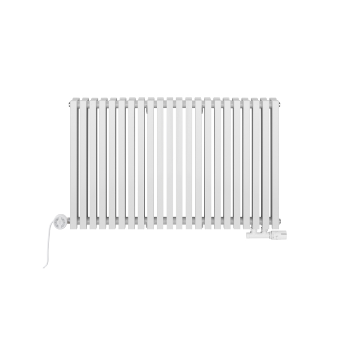 Grzejnik dekoracyjny hybrydowy poziomy Nomad 600x990 biały MOA