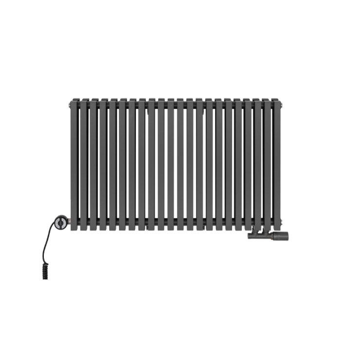 Grzejnik dekoracyjny hybrydowy poziomy Nomad 600x990 grafit MOA