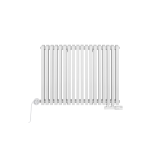 Grzejnik dekoracyjny hybrydowy poziomy Nomad 600x810 biały MOA