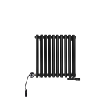 Grzejnik dekoracyjny hybrydowy poziomy Gilda 600x590 czarny MOA