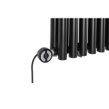 Grzejnik dekoracyjny hybrydowy poziomy Gilda 600x590 czarny MOA