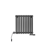 Grzejnik dekoracyjny hybrydowy poziomy Gilda 600x590 grafit MOA