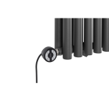 Grzejnik dekoracyjny hybrydowy poziomy Gilda 600x590 grafit MOA