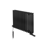 Grzejnik dekoracyjny hybrydowy poziomy Gilda 600x826 czarny MOA