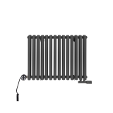 Grzejnik dekoracyjny hybrydowy poziomy Gilda 600x826 grafit MOA