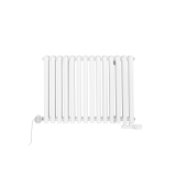 Grzejnik dekoracyjny hybrydowy poziomy Gilda 600x826 biały MOA