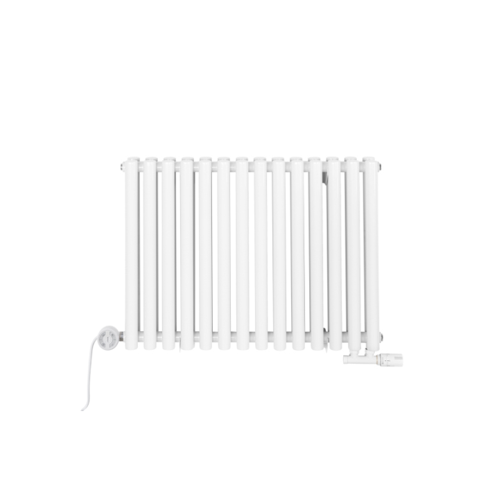 Grzejnik dekoracyjny hybrydowy poziomy Gilda 600x826 biały MOA