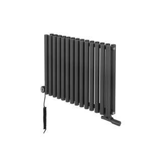 Grzejnik dekoracyjny hybrydowy poziomy Gilda 600x826 grafit MOA