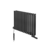 Grzejnik dekoracyjny hybrydowy poziomy Gilda 600x826 grafit MOA