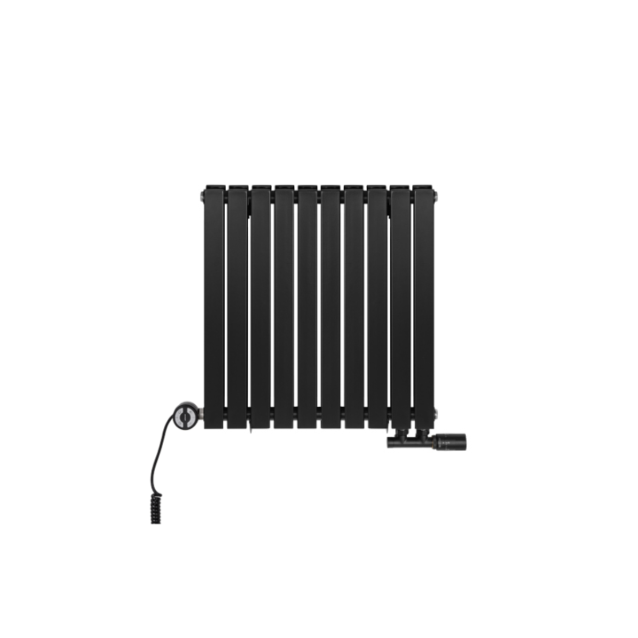 Grzejnik dekoracyjny hybrydowy poziomy Judy 600x590 czarny MOA