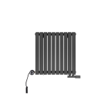 Grzejnik dekoracyjny hybrydowy poziomy Judy 600x590 grafit MOA