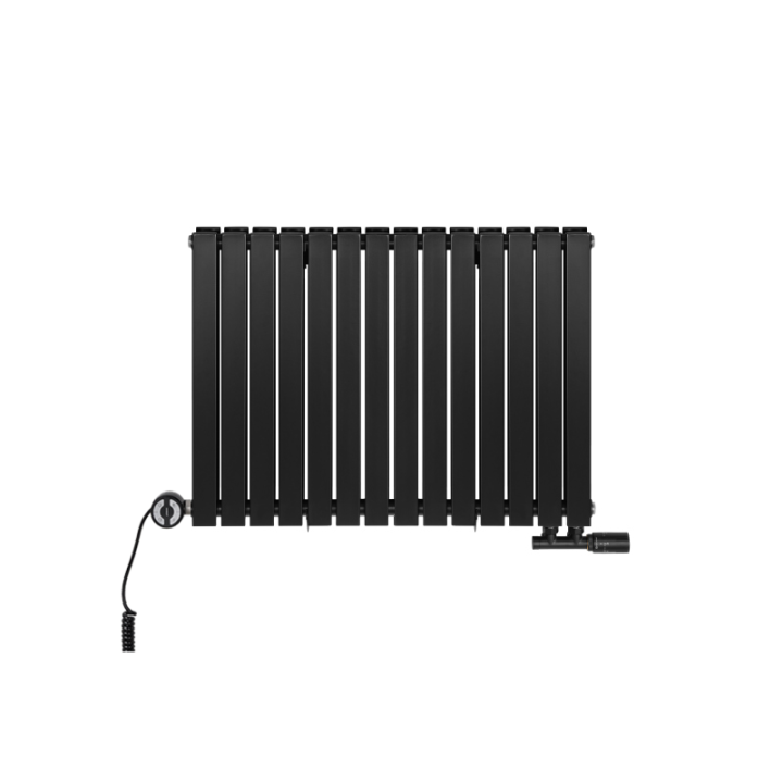 Grzejnik dekoracyjny hybrydowy poziomy Judy 600x826 czarny MOA