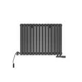 Grzejnik dekoracyjny hybrydowy poziomy Judy 600x826 grafit MOA