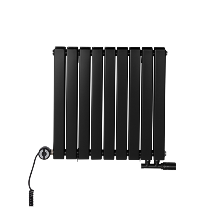 Grzejnik dekoracyjny hybrydowy poziomy Wanted 600x816 czarny MOA