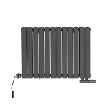 Grzejnik dekoracyjny hybrydowy poziomy Wanted 600x612 grafit MOA