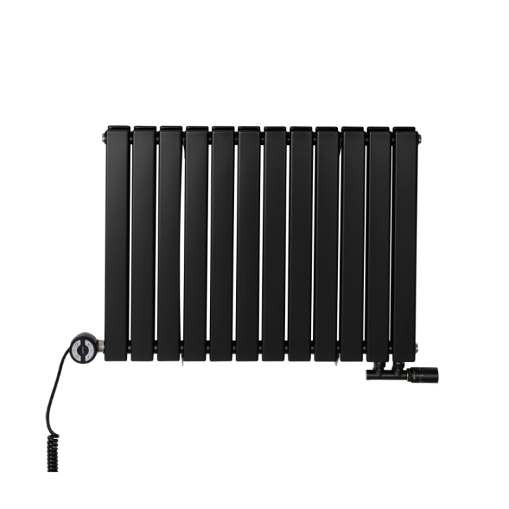 Grzejnik dekoracyjny hybrydowy poziomy Wanted 600x612 czarny MOA