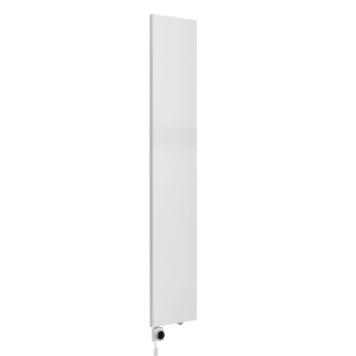 Grzejnik dekoracyjny elektryczny płaski Concert 1600x300 biały mat, grzałka z lewej strony