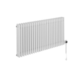 Grzejnik dekoracyjny elektryczny poziomy CL3E 575x1145 biały, grzałka z prawej strony